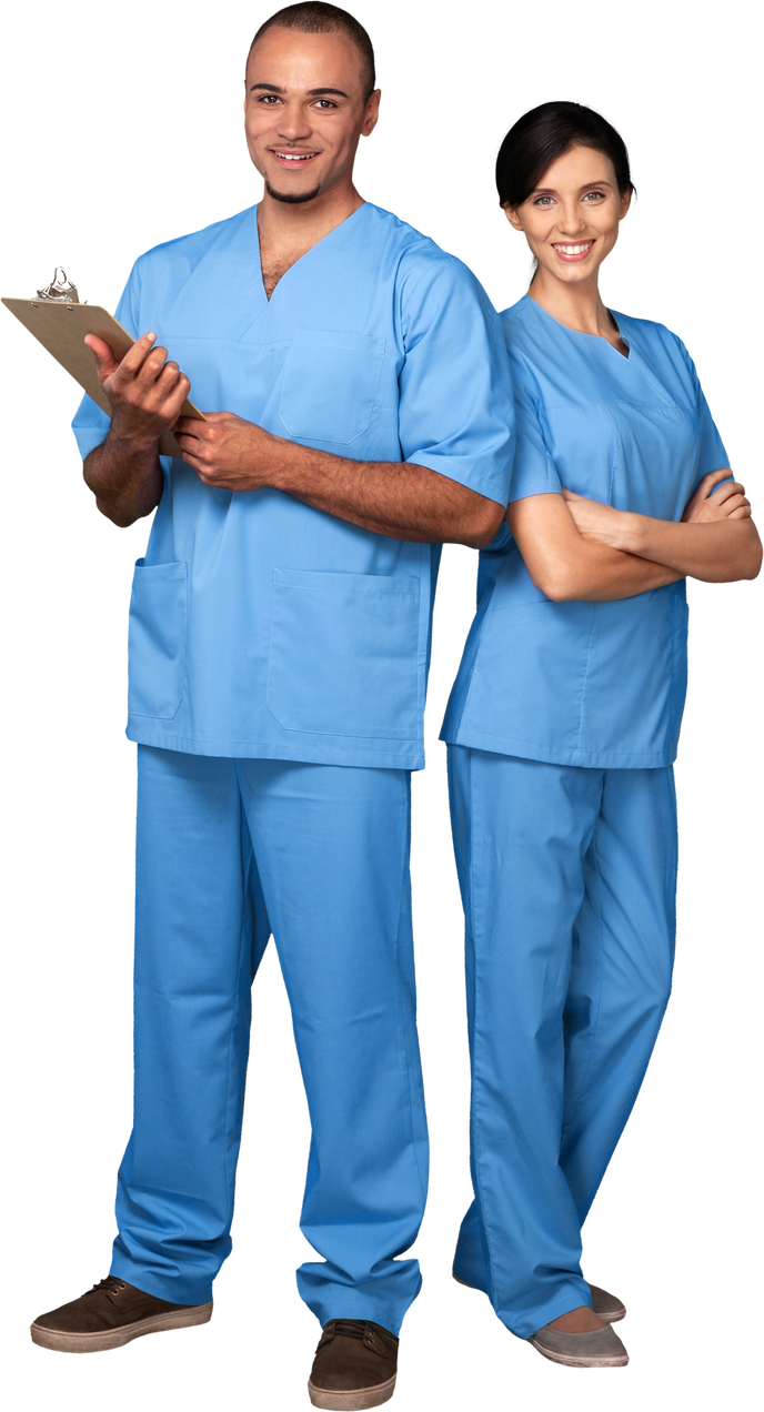 Portrait of Male and Female Nurses